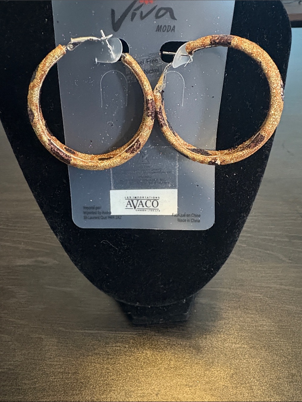Gold Glitter Hoop Earrings